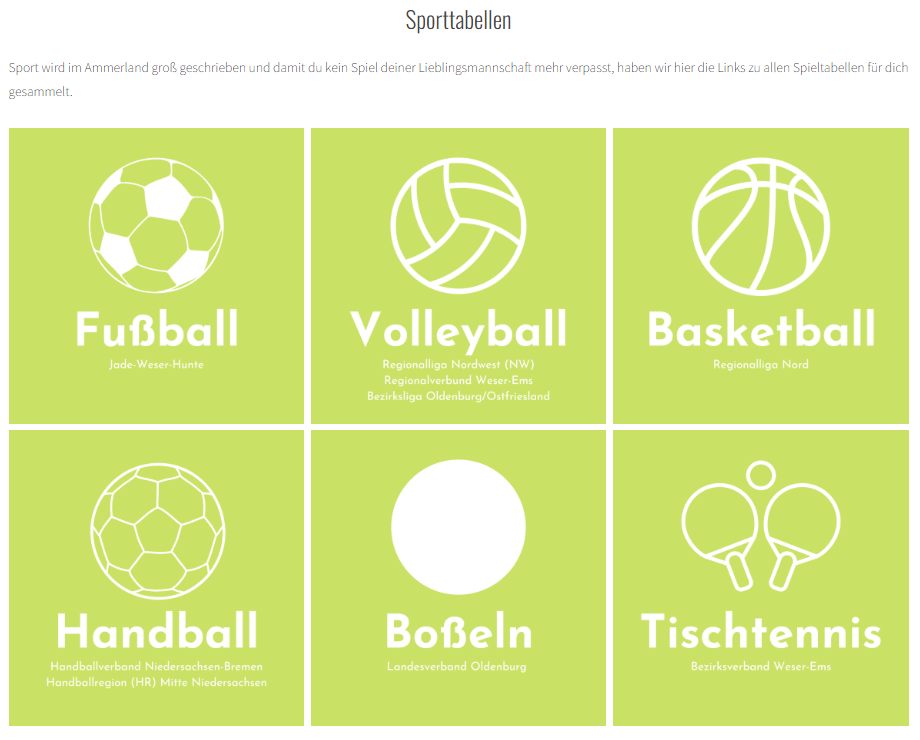 Neu auf dem Ammerland Blog: Sporttabellen